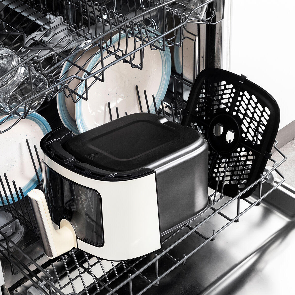 Freidora de Aire Vynner Pro 6500 – InnovaGoods (6,5 L, 1700 W, Crema, Acero Inoxidable)